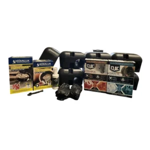 Kit anti-rats pour les fortes infestations avec postes d'appâtage, produits raticides, spray attractif, clé et gants.