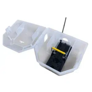 Kit anti-souris avec poste d'appâtage transparent, tapette réutilisable, clé de verrouillage et colçon