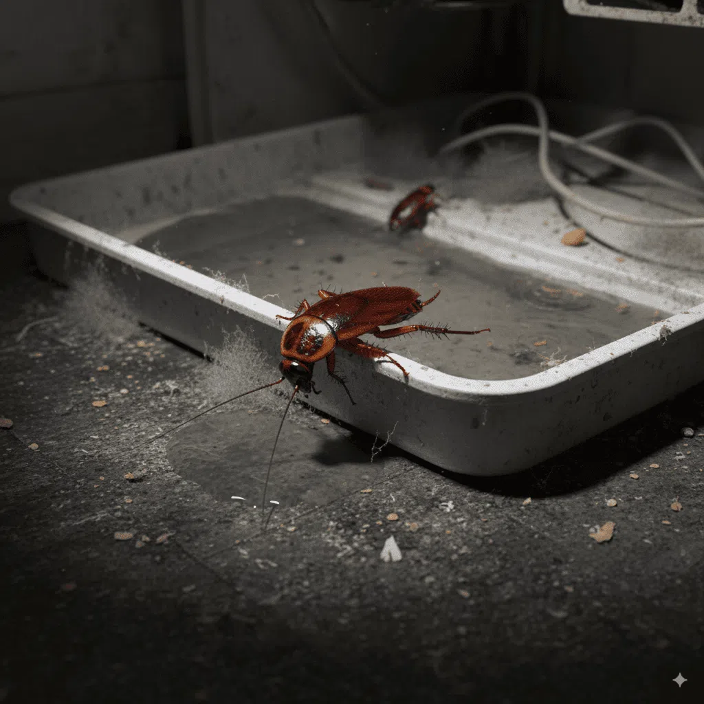 Cafards bac de récupération d'eau frigo