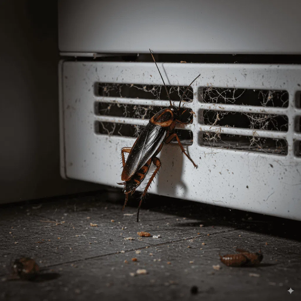 Cafard dans frigo par grille d'aération