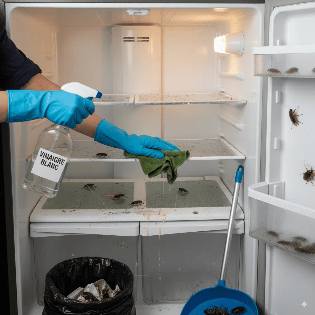 Nettoyage frigo vinaigre blanc contre cafards