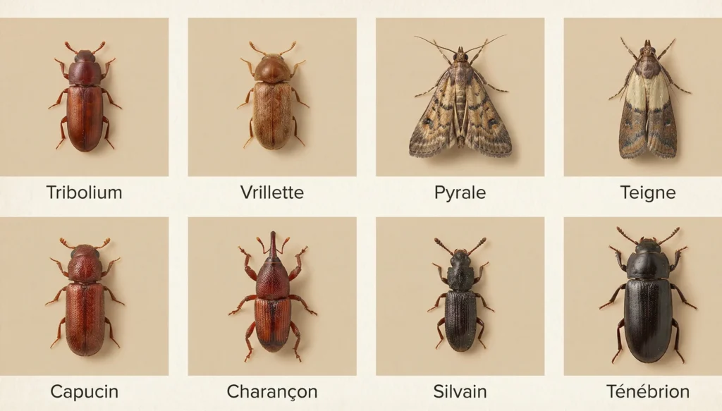 Illustration insectes fréquents en boulangerie