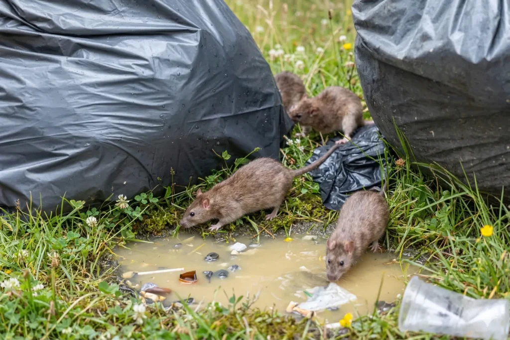 Rats poubelles dans la nature